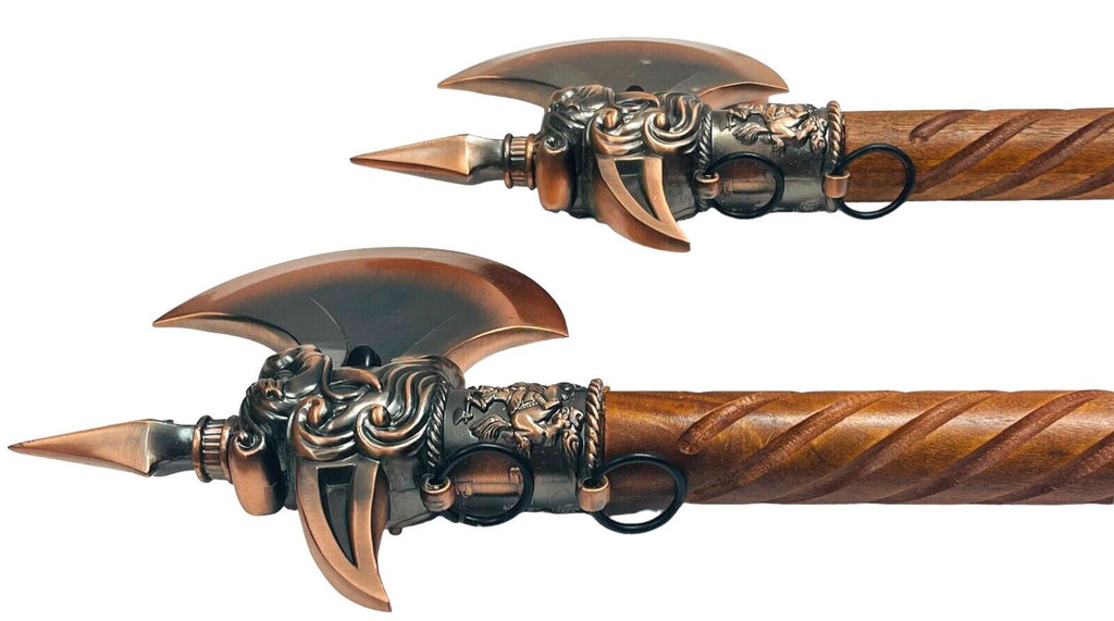 Viking Design Medieval Battle Axe 16th Century Half Moon/End Point-German 1/LEFT