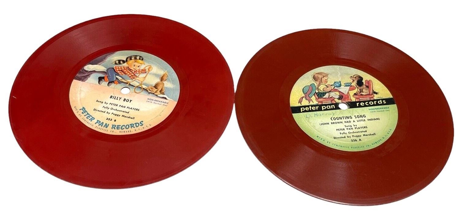 Peter Pan & Playtime Children's Records 45 RPM, Favorites Songs, Lot of 8