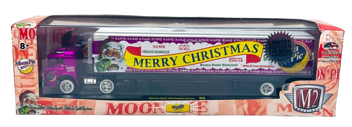 Moon Pie Purple Merry Christmas 1960 Ford C600 & 1949 Studebaker 2R Truck S20