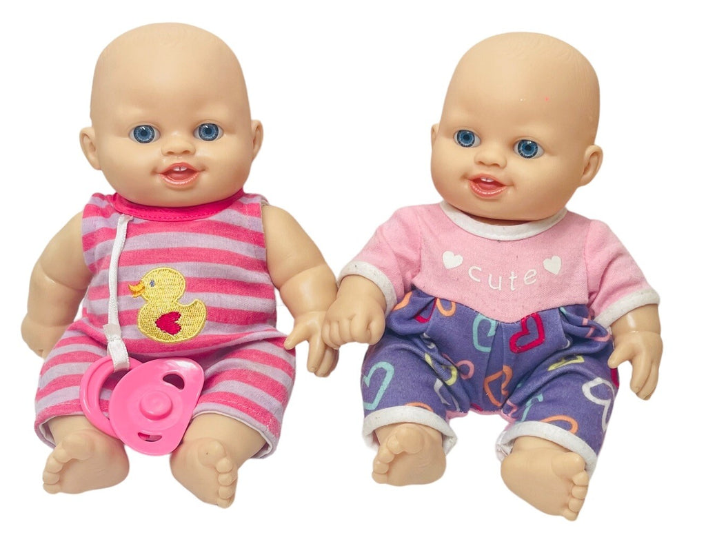 Girl Doll Anatomically Correct (Chubby Baby) 9" 946 TR-16, Lot Of 2 ~ PREOWNED