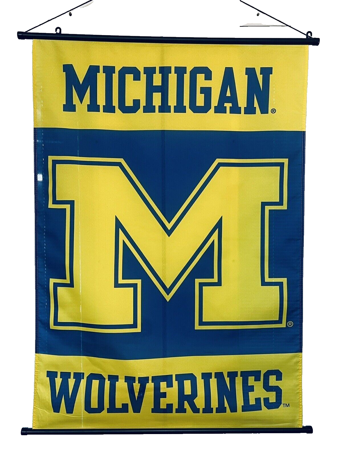 HANGING BANNER Michigan® Wolverines™ W-31" X L-42 INSIDE OR OUTDOORS MINT