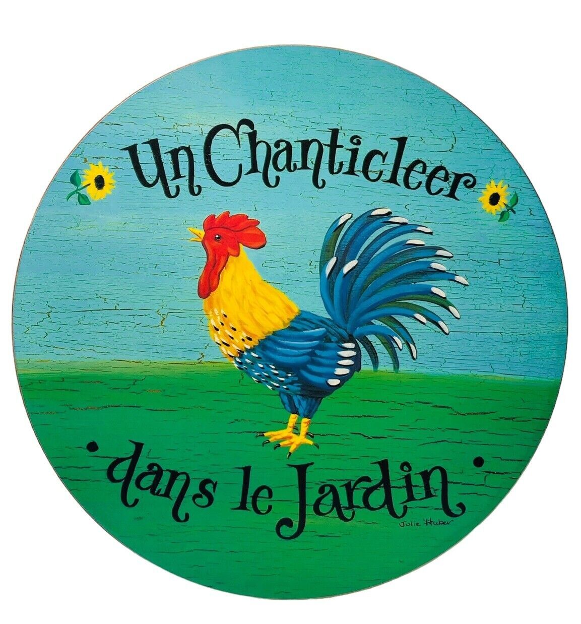 HOT PLATES 10X10" of CHICKEN~ROASTER IN THE GRADEN~TRIVETS - WRITTEN IN FRENCH