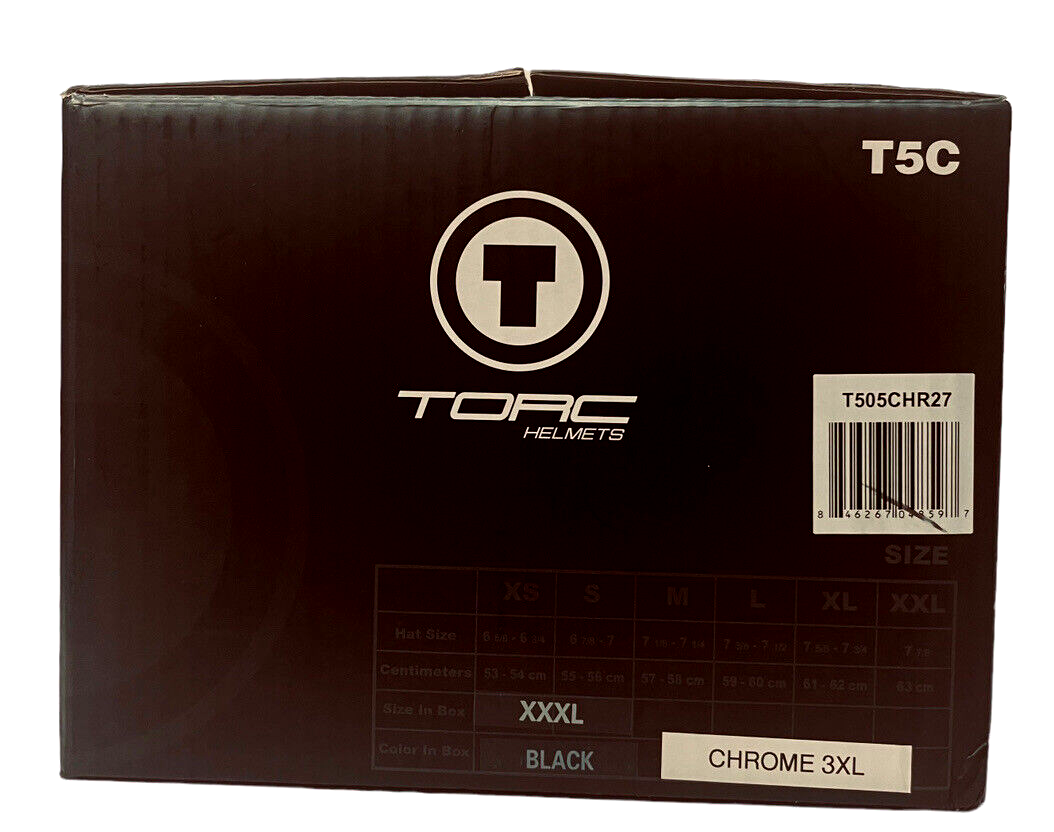 TORC T5 Retro Motorcycle Helmet DOT 3XL, Fiberglass Cruiser Half Shell Open Face