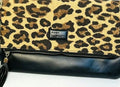 Funky Monkey Clutch Purse "Fold-Over" Leopard w/Pink Lining, MINT