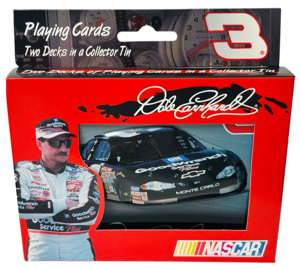 NASCAR Dale Earnhardt NASCAR 2001 Playing Cards (2 Decks) in a Collectors Tin