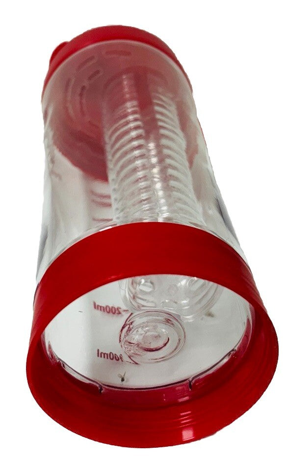 Fruit Infuser Water Bottle W/Pill Storage (Morning/Noon/Evening/Bed) Red & Clear