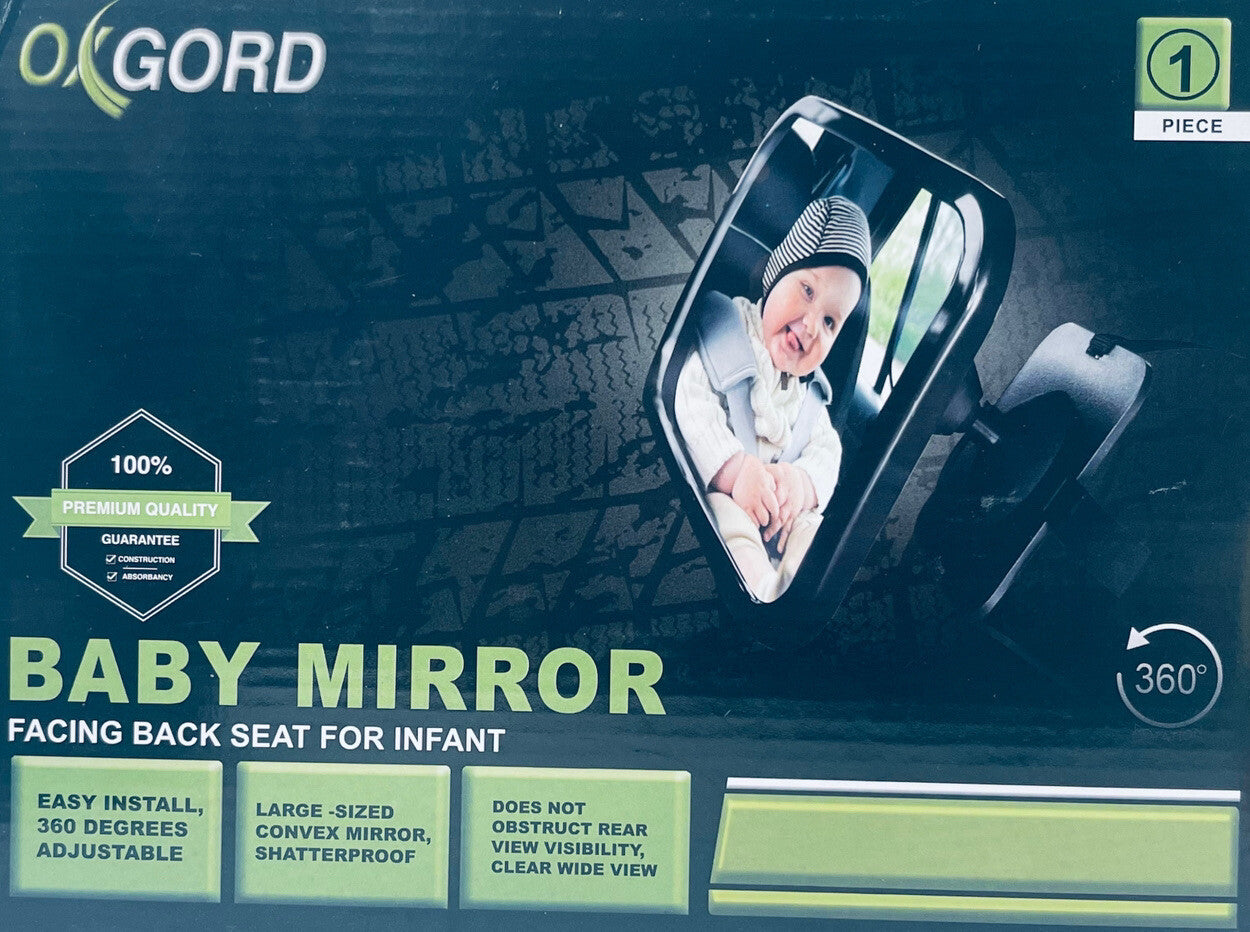 AUTO BABY MIRROR FACING BACKSEAT FOR INFANT (1-PEICE) OXGORD NEW/FACTORY SEALED.
