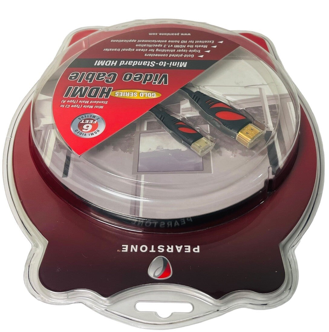 Pearstone Gold Series HDMI Mini-to-Standard Cable 6 Feet HDMI-AC206, NEW!