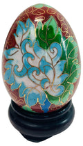 Vintage Hand Painted Floral Pattern Egg with Stand