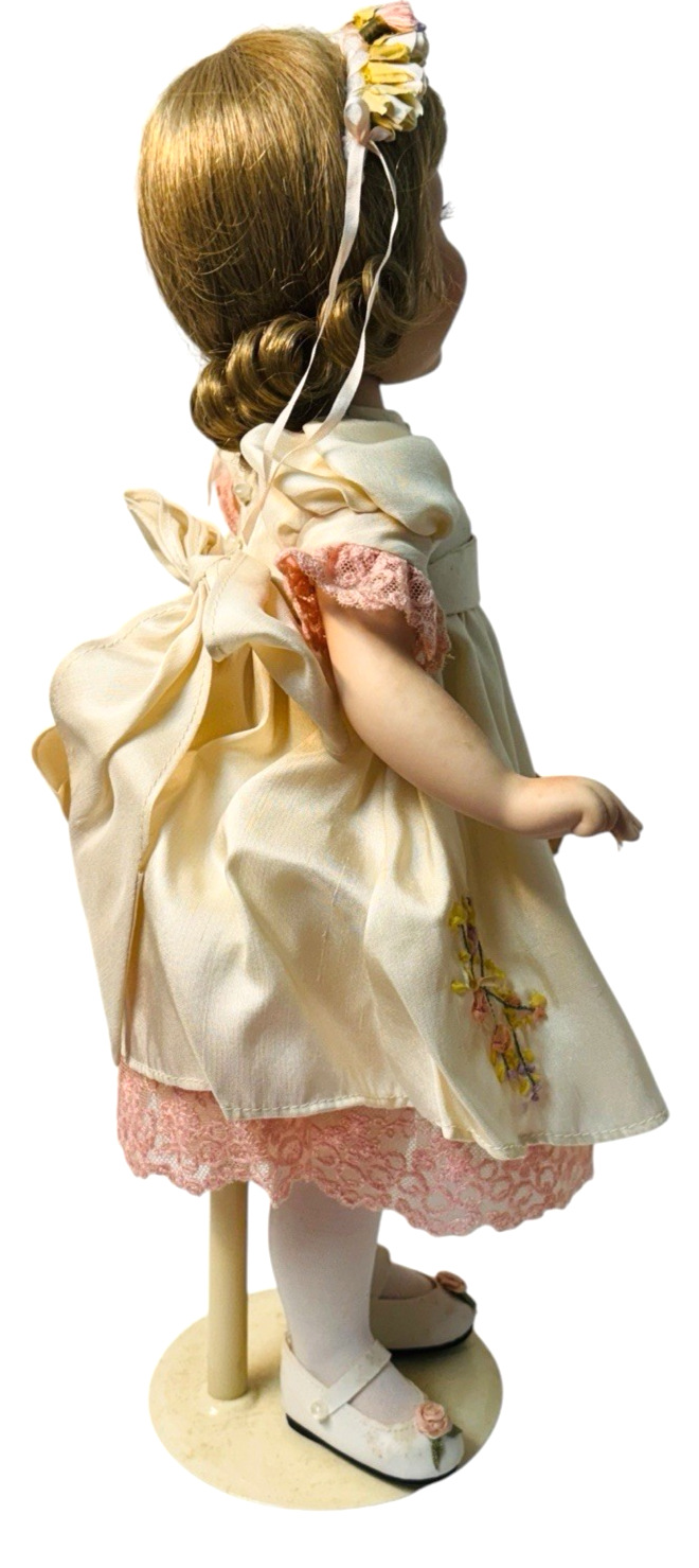 Danbury Mint Porcelain Doll "FLOWER GIRL" 16" In Original Box By Karen Scott