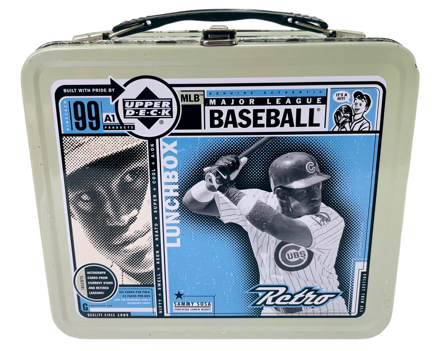1999 MBL Sammy Sosa Metal Lunch Box Upper Deck Retro Collectible, PreLoved!