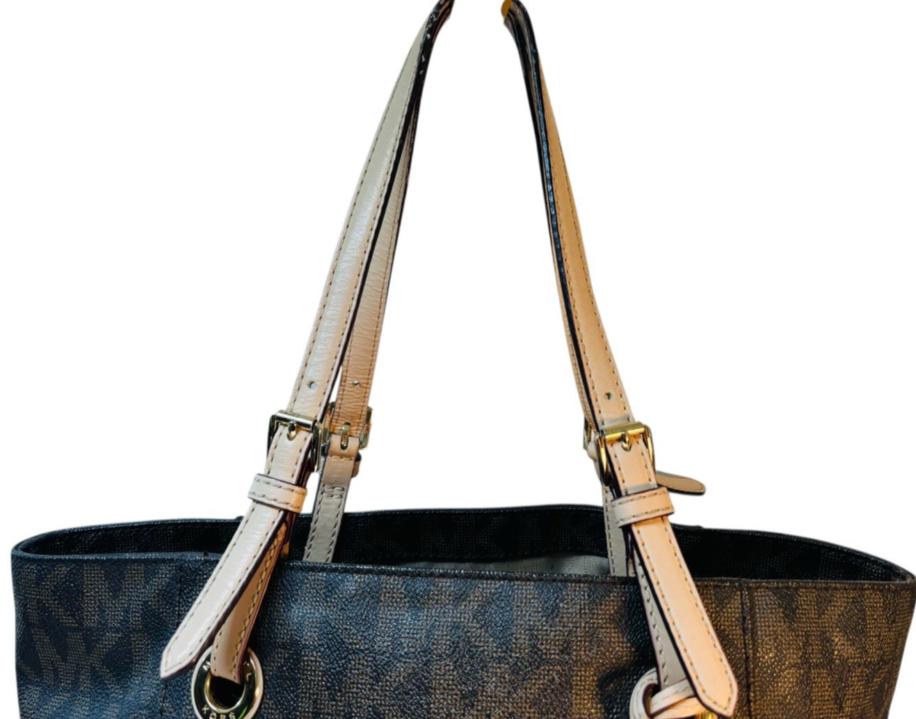 MICHAEL KORS Brown Large Leather Top Zip Logo Tote Shoulder Bag, MINT CONDITION