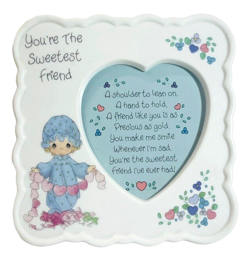 1993 Precious Moments Enesco YOU'RE THE SWEETEST FRIEND Photo Frame 4X4"