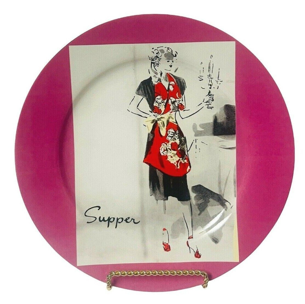 Rosanna Decorative Dessert Plates, Set of 4 Different Themes~w/Storage Box-MINT