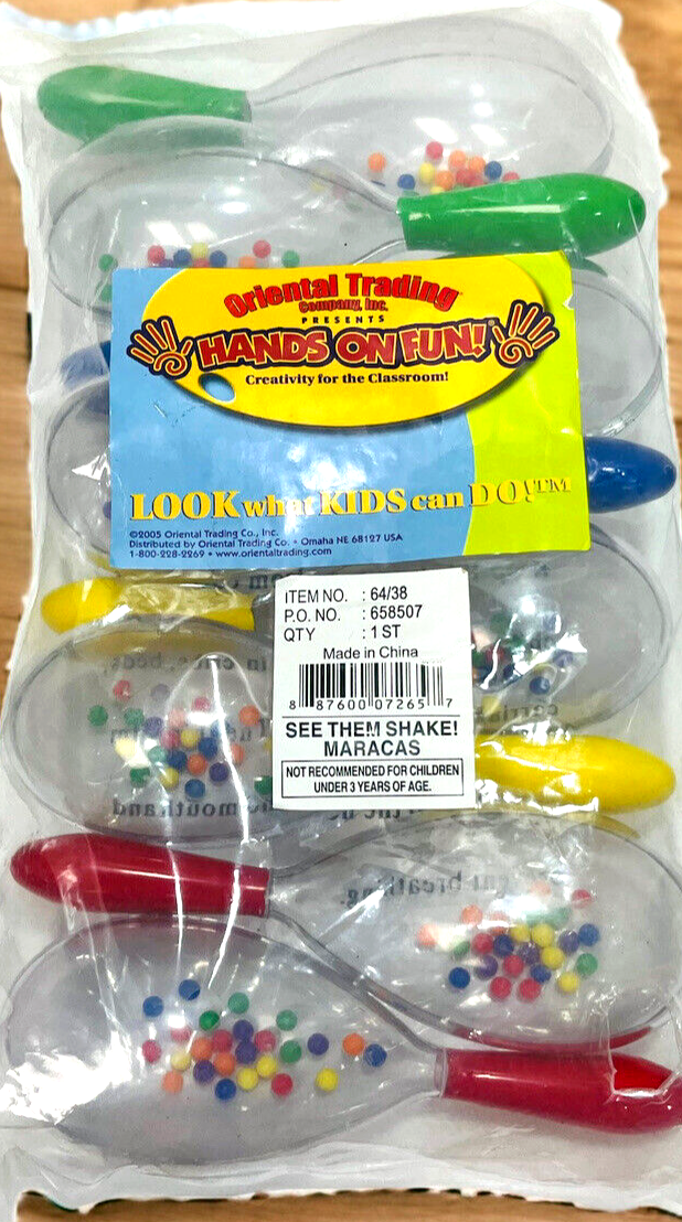Fiesta Handheld Shakers “HANDS ON FUN” Creativity for Home & Classroom-Maracas