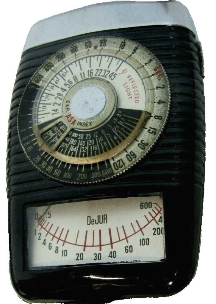 DEJUR ART DECO LIGHT METER~ORIGINAL CASE & MANUAL~DUAL PROFESSIONAL ~ VINTAGE