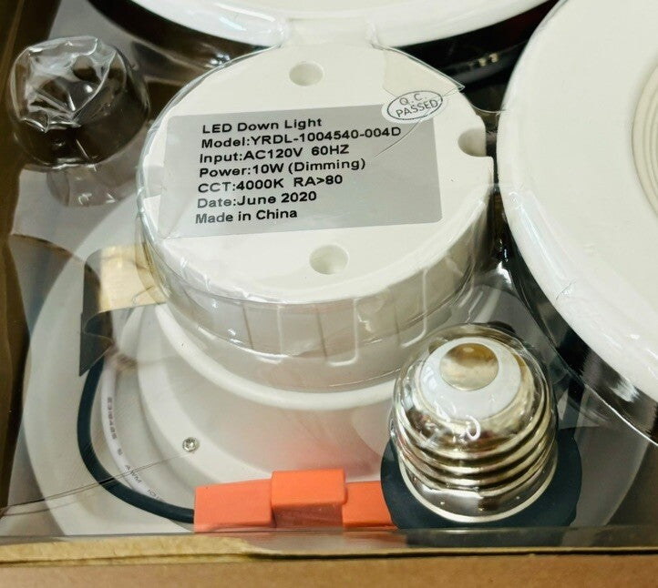 LED Down Light 4-Pack White, 4” LED Light Dimmable ~ 10W ~ Input Voltage AC120V