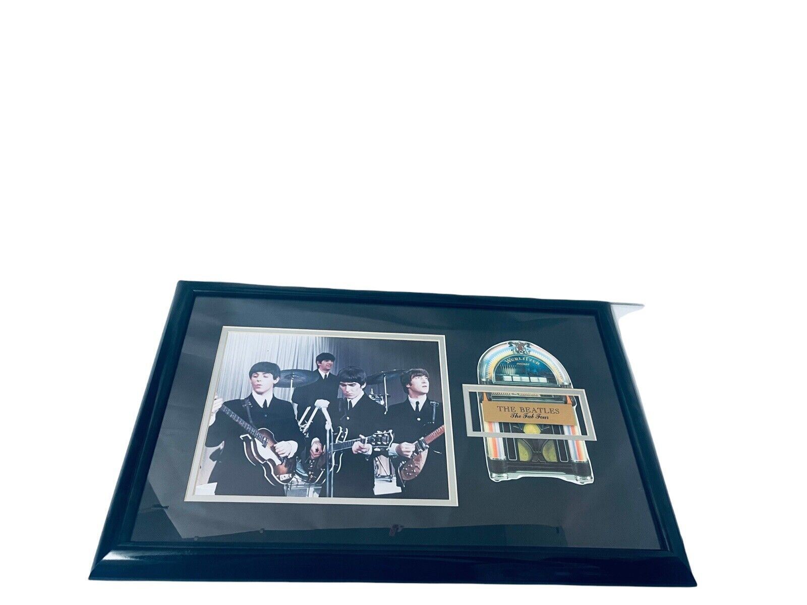 WURLITZER JUKEBOX THE BEATLES BLACK FRAME PHOTO FAB TOUR  22x14x1in. "MINT"