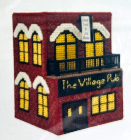 Cross Needle Stitch Plastic Canvas Kit No. 23551 Village Pub MARY MAXIM