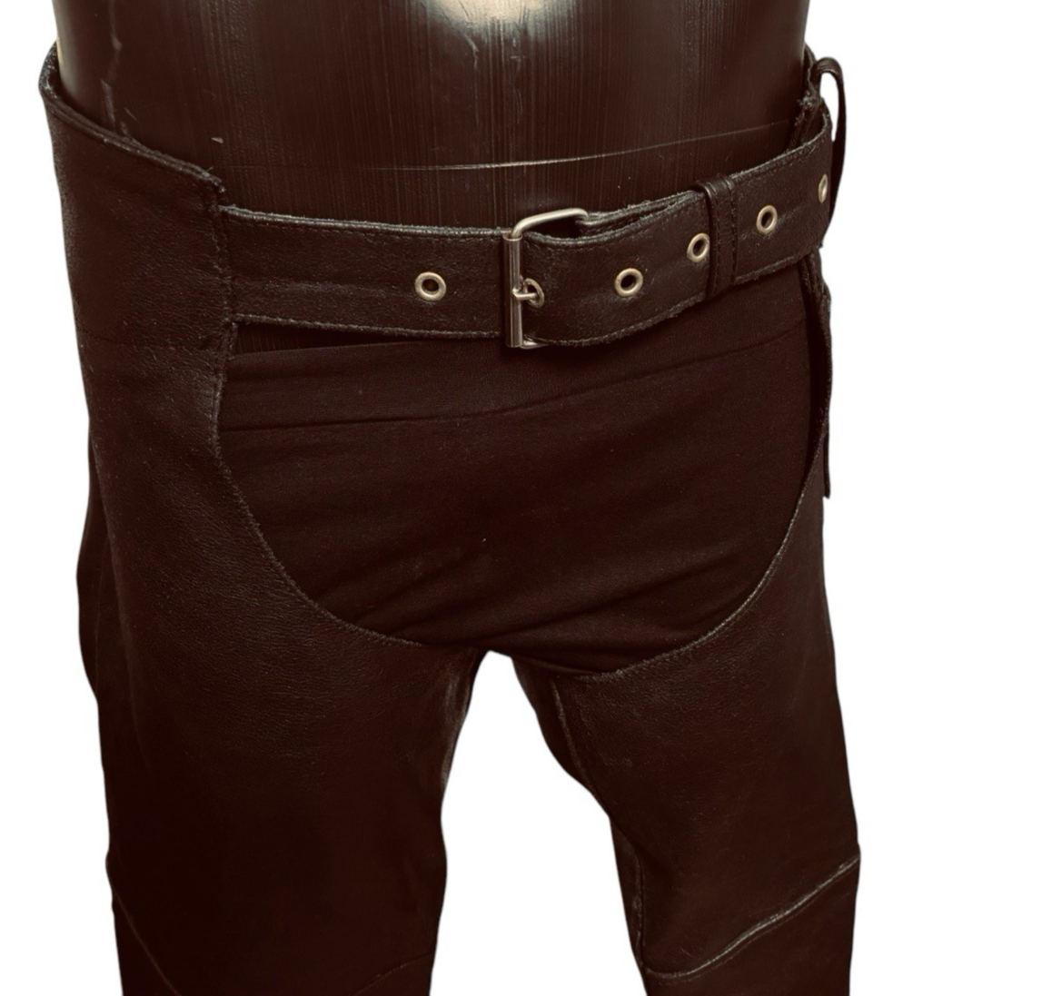 BARNEY'S Genuine Leather Motorcycle Chaps Men Size: M