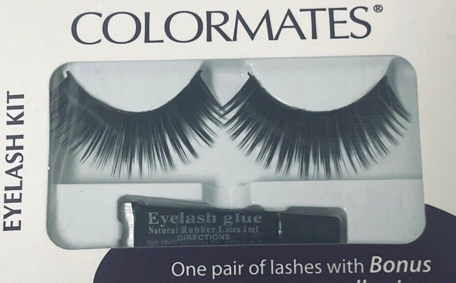 BLACK EYLASHES COLORMATES EYELASH KIT W/ADHESIVE GEL