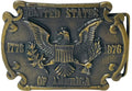 USA BALD EAGEL BRASS BELT BUCKEL ARMY BICENTENNAL ~ WT:5.9 OZ.~3X2.5 IN.~VINTAGE