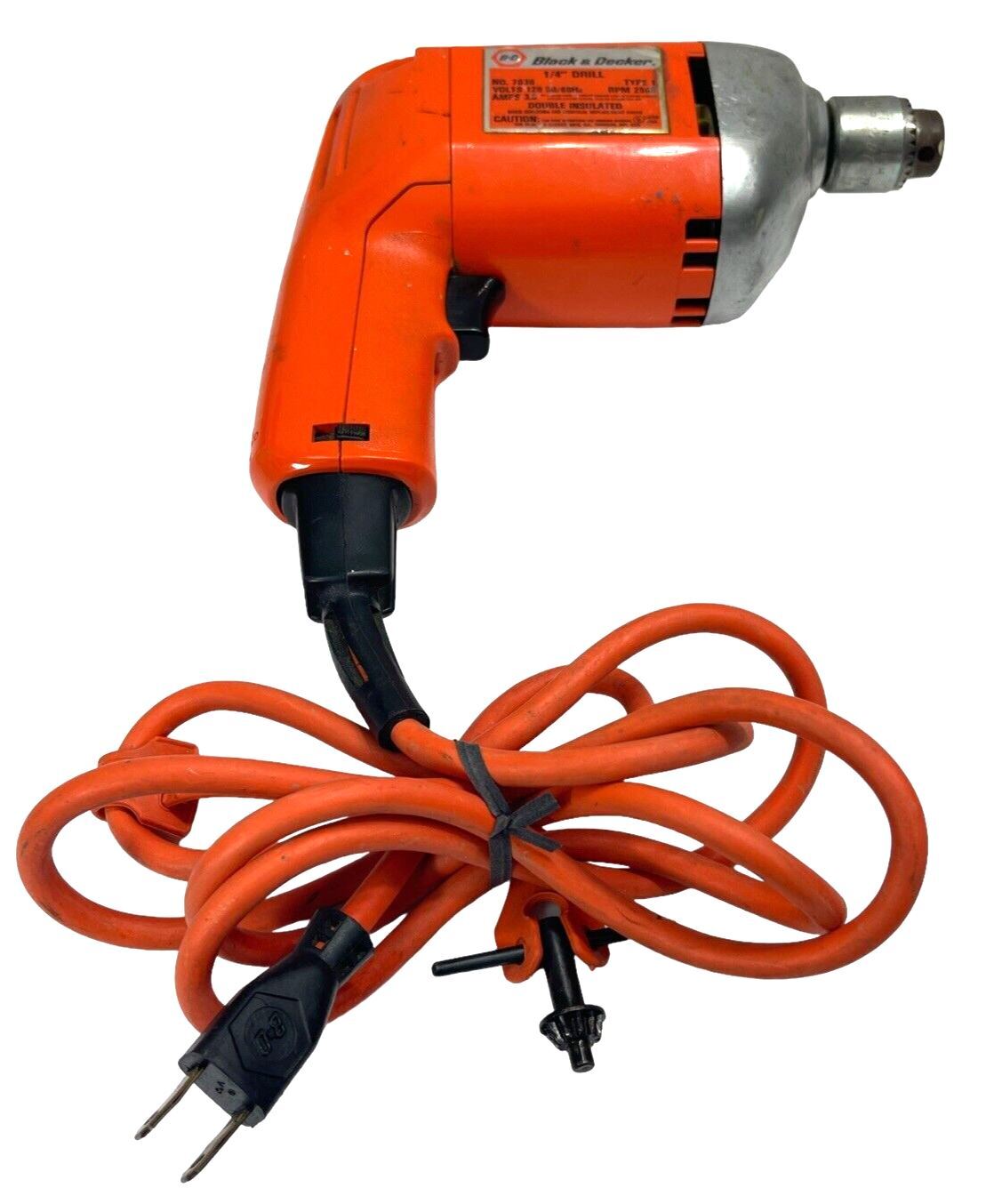 1/4 DRILL DOUBLE INSULATED (TYPE 1-AMP 3.0) by; BLACK & DECKER TESTED & WORKS