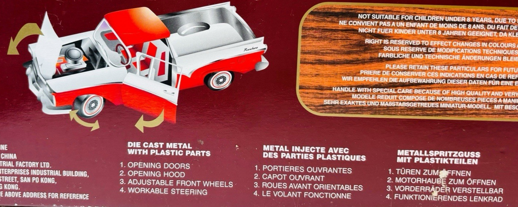 1957 Ford Ranchero Courier Sedan Delivery by Road Legends 1/18 Scale NIB.