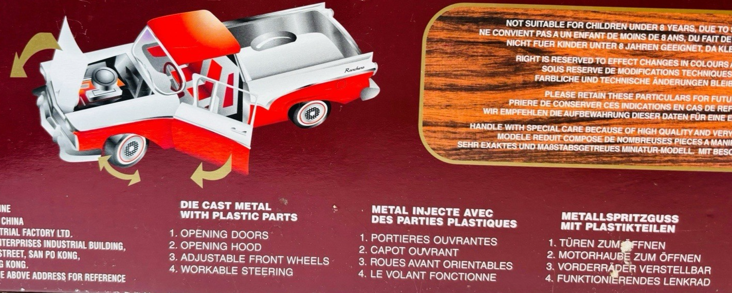 1957 Ford Ranchero Courier Sedan Delivery by Road Legends 1/18 Scale NIB.