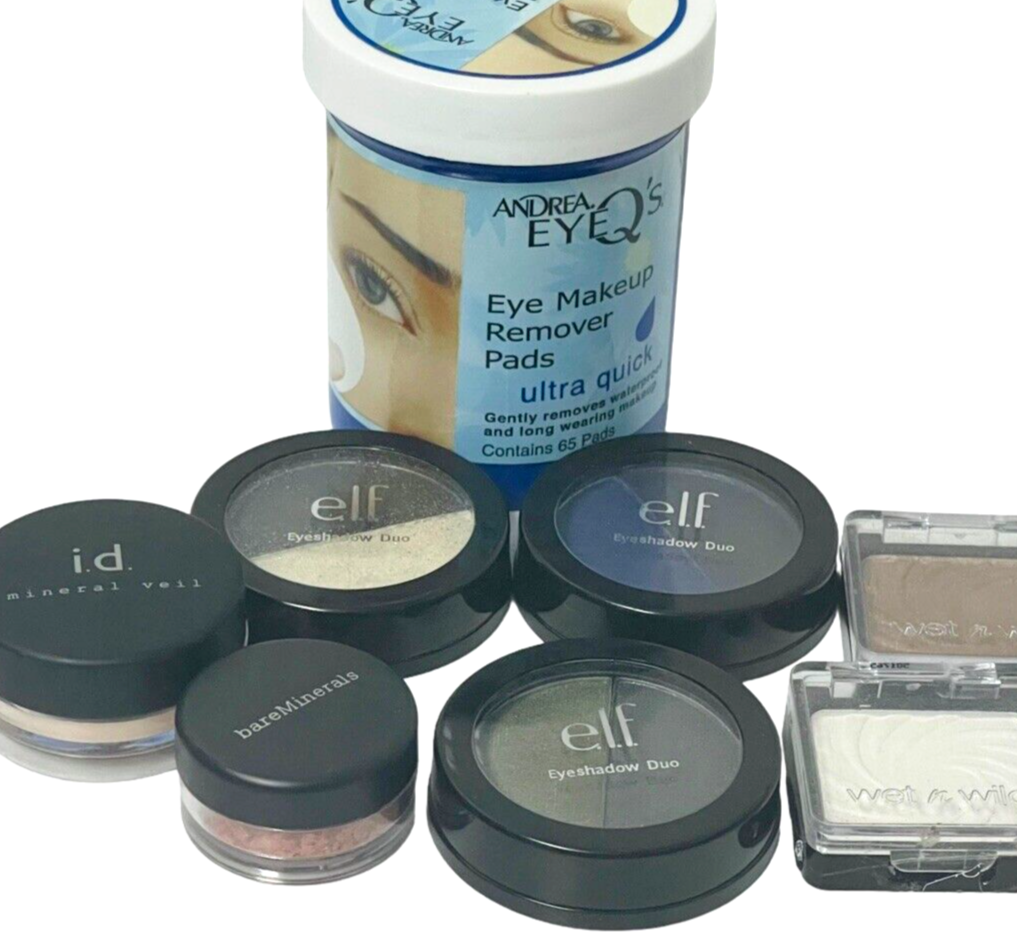 Assortments of 7 Eyeshadows & Andrea Ultra Quick Eye Makeup Remover Pads
