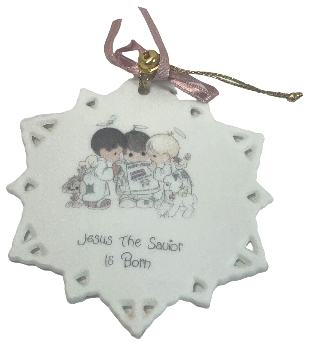 1998 Precious Moments Enesco - SNOWFLAKE HANGING ORNAMENTS - Set of 4