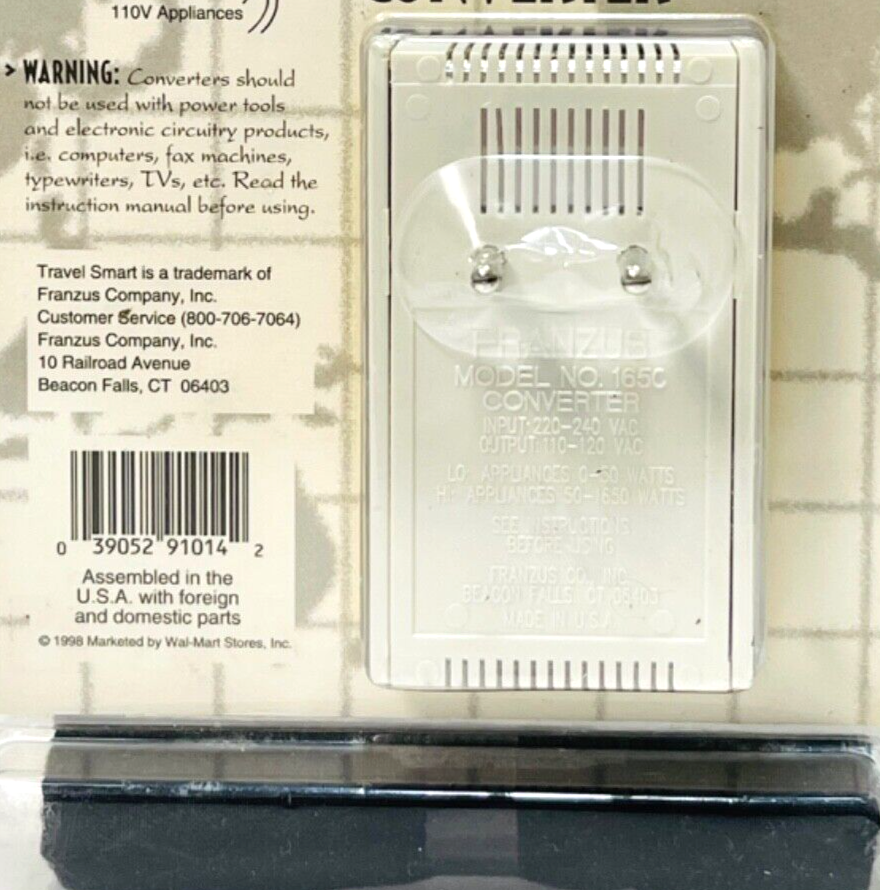 International Converter Dual Wattage - Tavel Smart by Victor Kiam - NEW