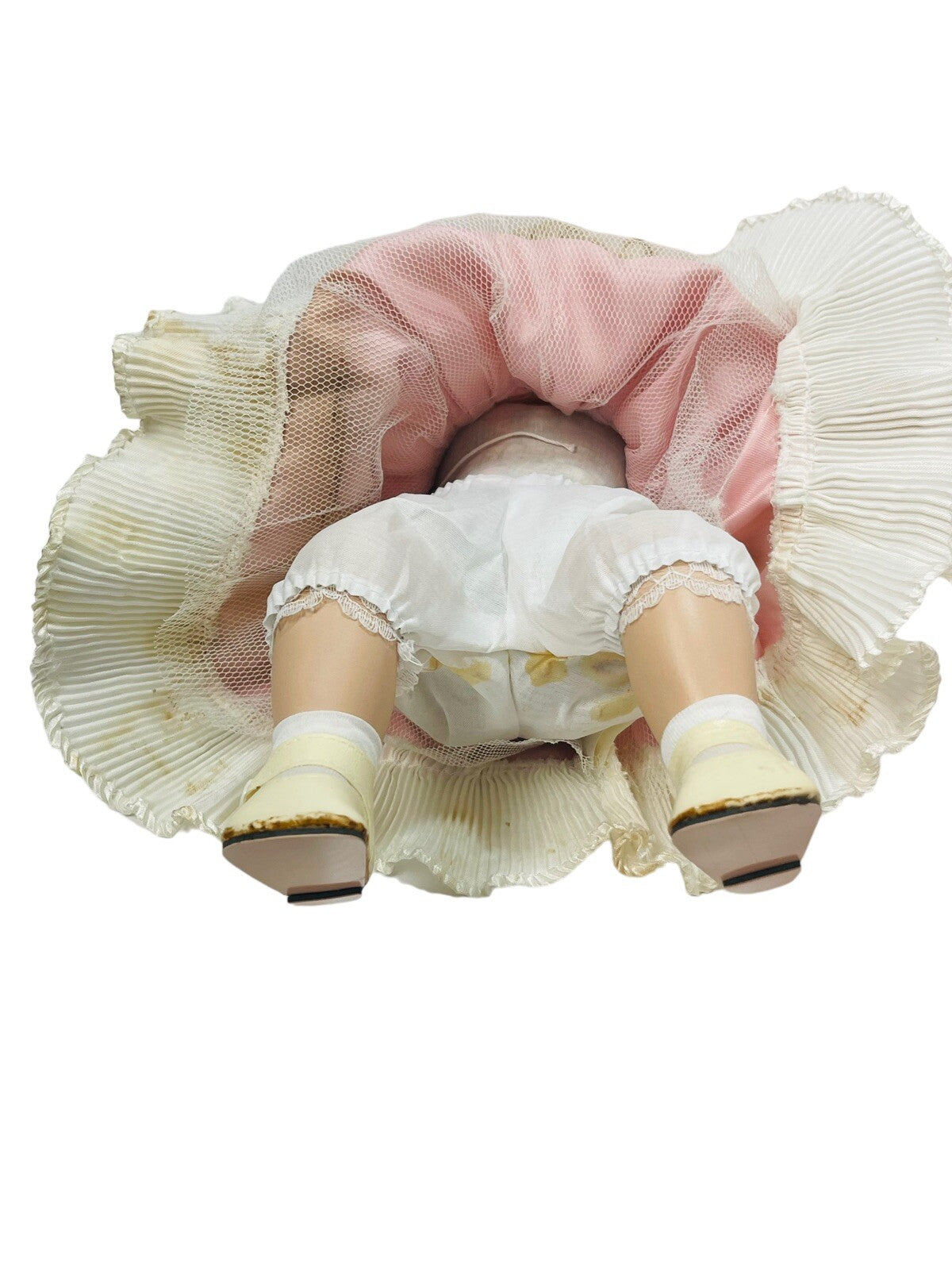 Lot of 3 VINTAGE PORCELAIN DOLLS "SWEET IN PINK" 10", 14" & 18" ~ PEROWNED.