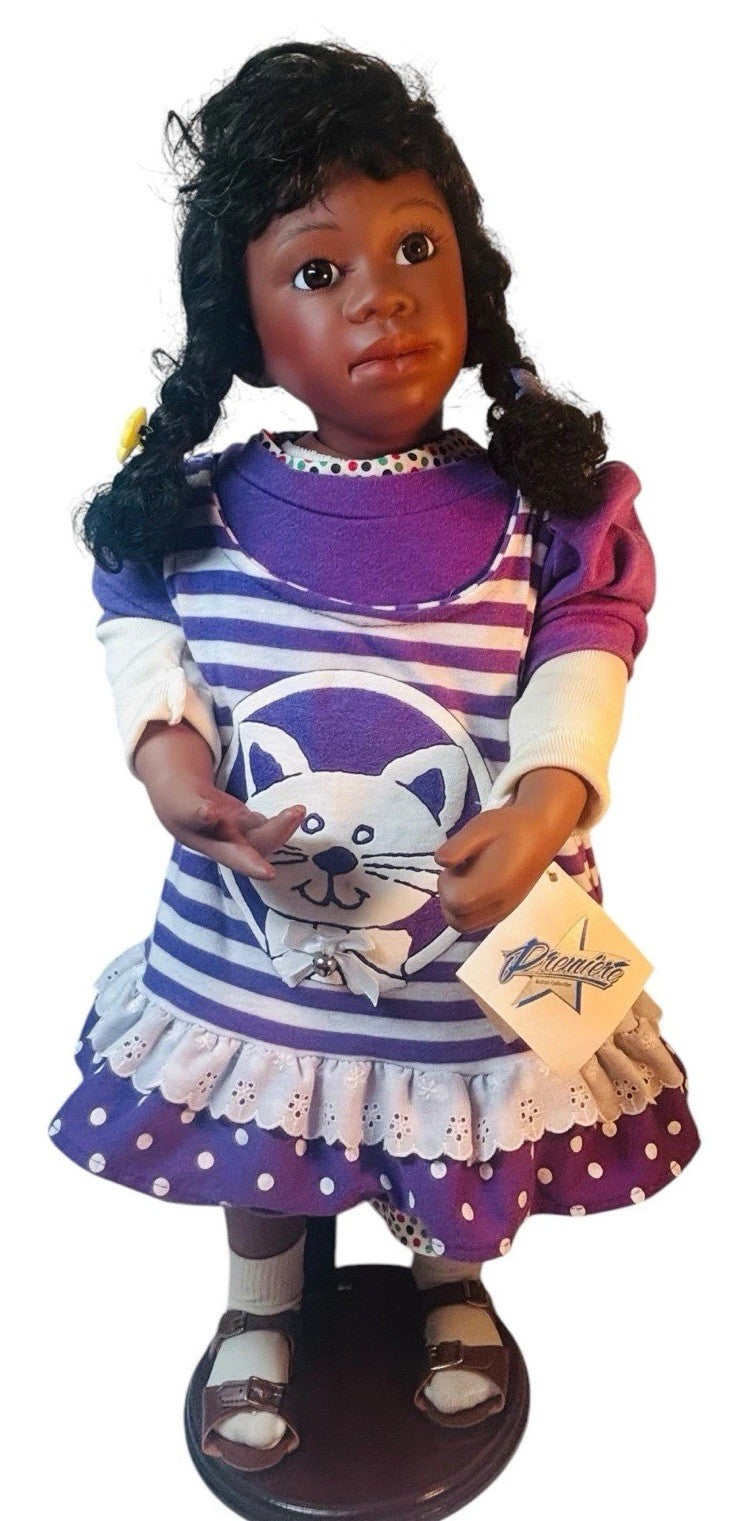 Mary Van Osdell Lucinda African American Doll Signed & Number 24” Tall W/Stand