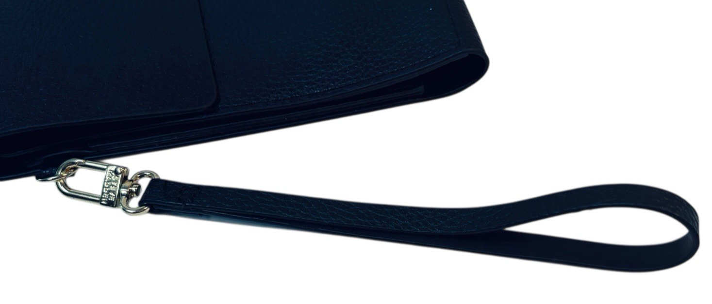 Steve Madden Clutch/Organizer "BLACK~ GOLD HARDWARE" with Strap. MINT CONDITION.