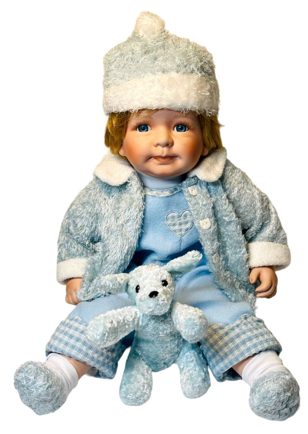 LIFELIKE Porcelain Boy Doll 20" Blonde Hair Wt. 3.7lbs) By: Cathay Collections