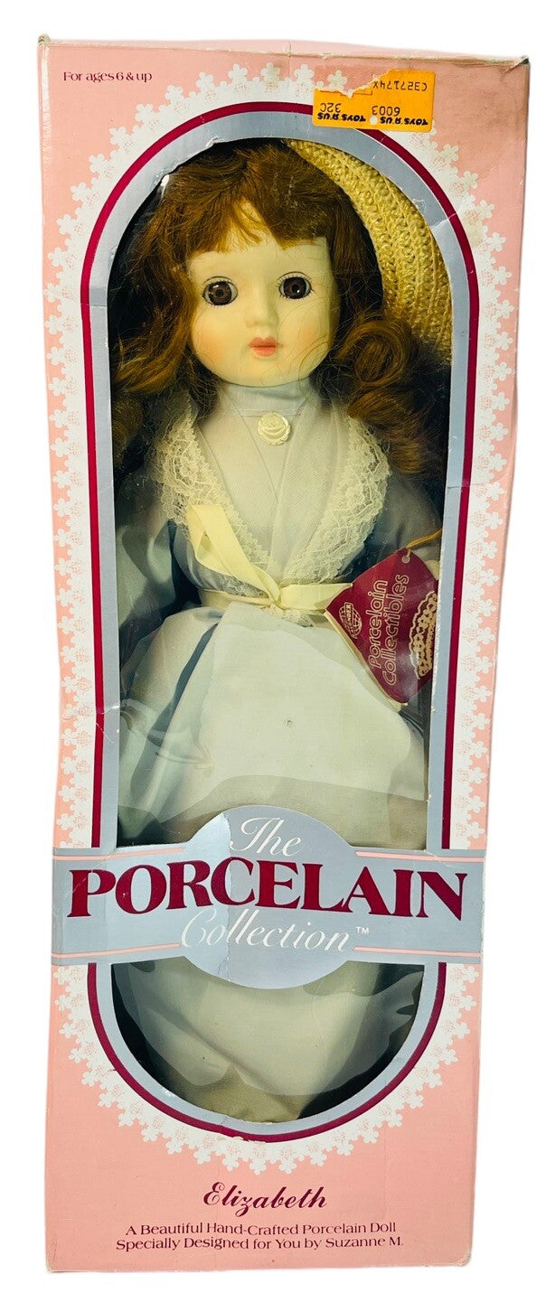 Red Hair Doll 1982 The Porcelain Collection 18” ~ Wearing Long Blue Cotton Dress