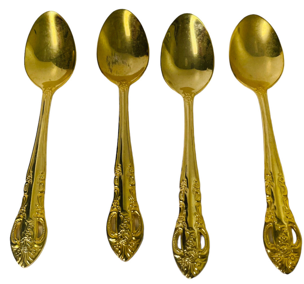 Gold Stainless-Steel Silverware 20 Piece Set~Serving for 4 ~ H. F. LTD. VINTAGE