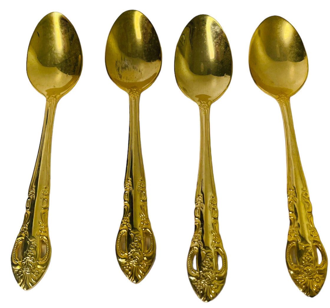 Gold Stainless-Steel Silverware 20 Piece Set~Serving for 4 ~ H. F. LTD. VINTAGE