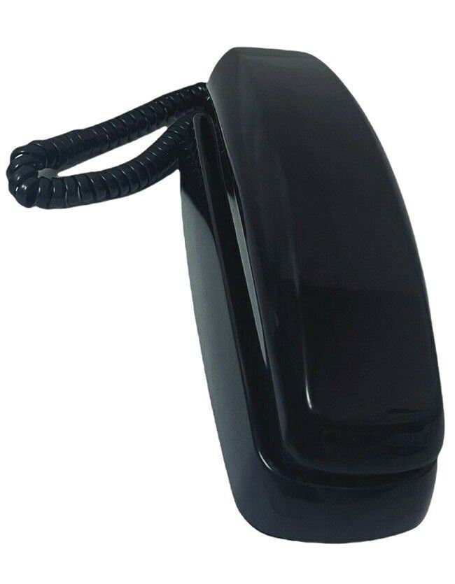 Trimline Telephone Corded Land Line Push Button - Black Radio Shack #90374 WORKS