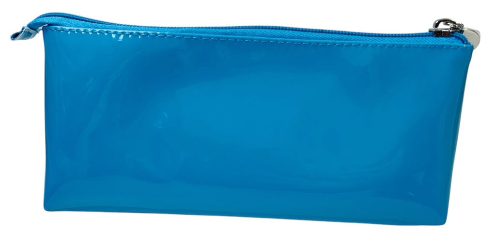 Lurella Cosmetics Neon Brush Set Color: CYAN with Zipped Cosmetics Bag