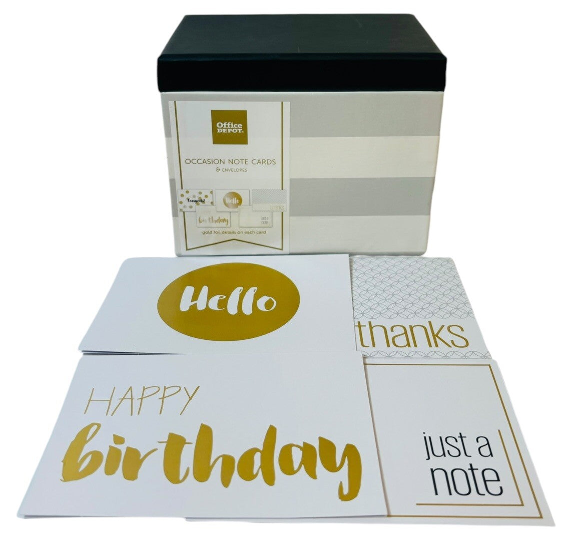 Elegant Occasion Note Cards & Envelopes (50 A1 Folded Cards) With Storage Box.