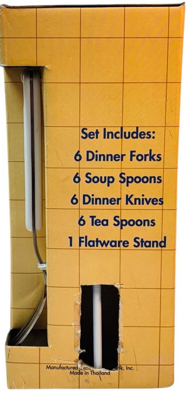 24-PIECE STAINLESS STEEL SILVERWARE SET FOR 6 HOME ACCENTS ESSENTIALS