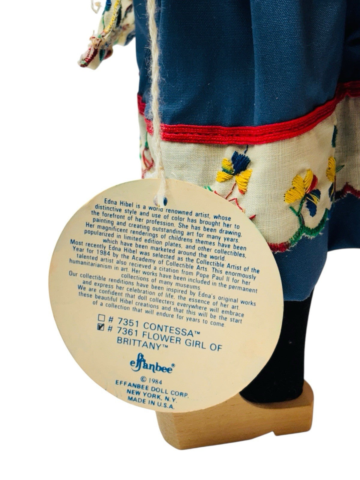 1984 Vintage Effanbee Flower Girl of Brittany 12'' Doll #7361 By Edna Hibel