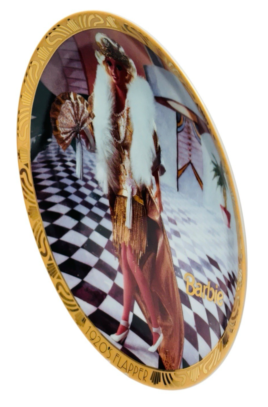 Enesco 1920s Flapper Barbie Collector Plate 7234/10,000 8.25" 1995 W/Certificate