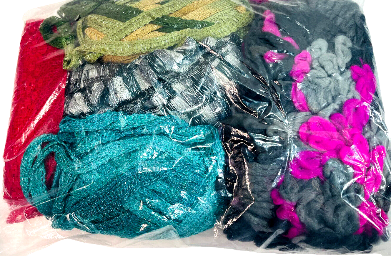 100% Mix Fibers Yarn Make 5-Scarves Net Weight 16 Oz. Fashion Pack