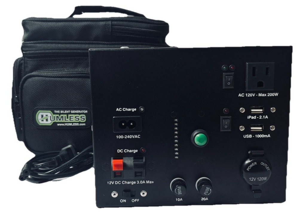 Humless Generator Model: RRLI110 With Connector Cords & Carrying Bag. NOT TESTED