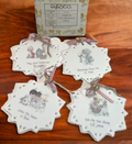 1998 Precious Moments Enesco - SNOWFLAKE HANGING ORNAMENTS - Set of 4