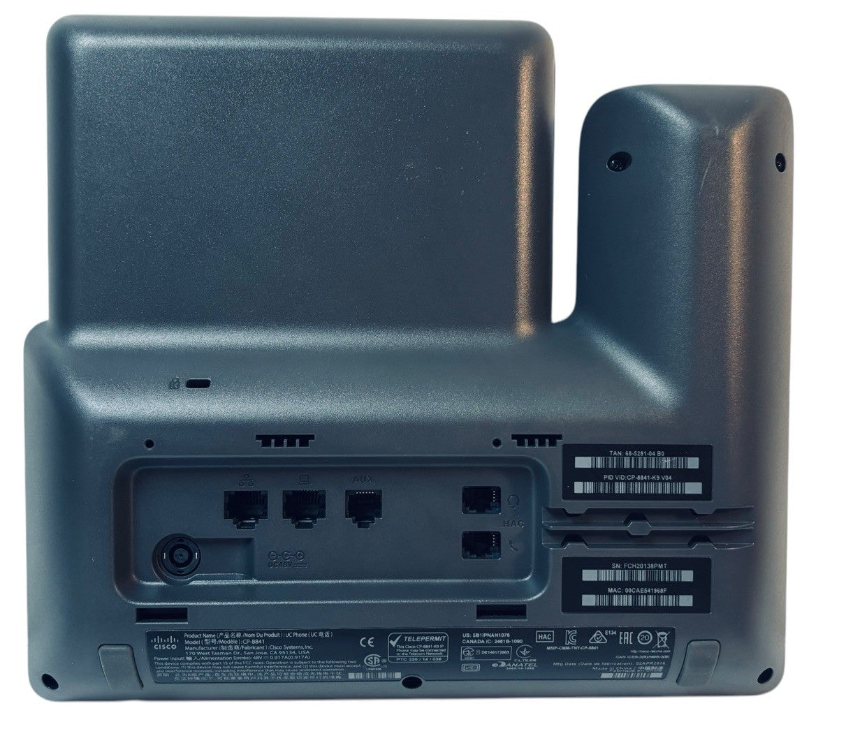 Cisco 8841 IP Phone CP-8841 5 Line VoIP Color LCD Display POE Charcoal, PREOWNED