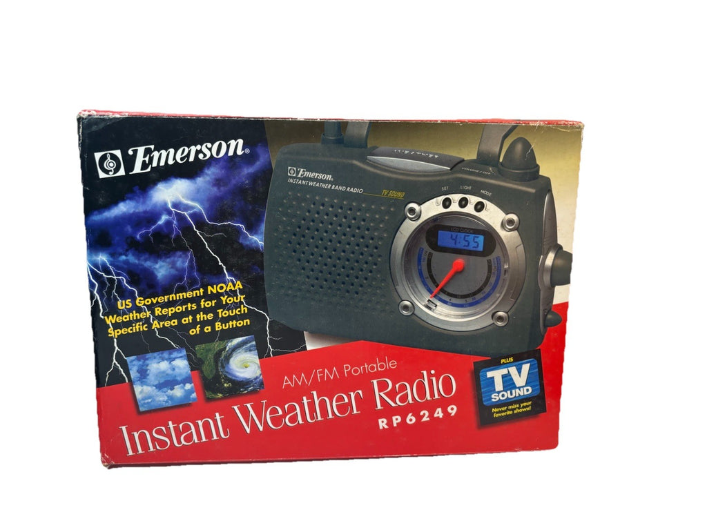 Genuine Emerson (RP6249) Dark Grey Instant Weather Band Radio w/ TV Sound!